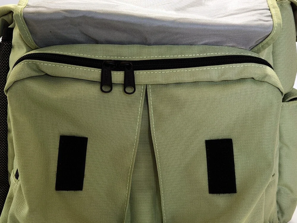 Vtg LL Bean Messenger Diaper Bag Sage Green Multi-Pocket Shoulder Crossbody Y2K